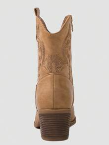 GLOBALWIN Women's The Western Wear Fashion Cowboy Cowgirl Free Birds Country Concert Disco Outfits Low Heel Walking Boots For Ladies Fall Boots Halloween Season - 卡其色 - 查看 5