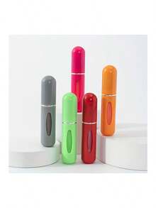 5 件 5 毫升便携式迷你塑料底部可填充香水喷雾器容器，男女通用可重复使用旅行化妆品雾化器，礼物之选 - 彩色 - 查看 3