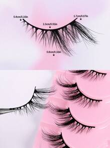 MAGEFY 10 Pairs Half Eyelash Natural Appearance False Eyelash Half Eyelash Cat Eye 17mm Wispy Eyelash Fine Strap 3D Stereoscopic False Eyelash Soft Strap C Curly Natural Eyelash False Eyelash ﻿ ﻿