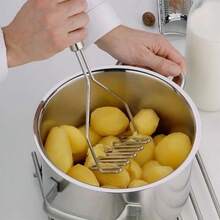Stainless Steel Wavy Potato Masher, Kitchen Gadget For Mashing Potatoes - Multicolor - View 3