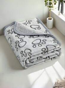 1pc Or 3pcs Soft Fleece Cat/Dog Blanket With Cute Paw Print Pattern, Machine Washable Flannel Pet Mat - Available In Multiple Colors And Sizes, Suitable For Small/Medium Pets