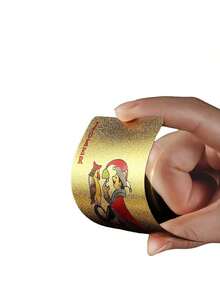 1/4 件时尚防水塑料扑克牌，防水且抗断裂的金色加厚富贵扑克牌，金色或金箔材质，经久耐用且外观酷炫，可作为游戏礼物，用于聚会和娱乐。 - 彩色 - 查看 5