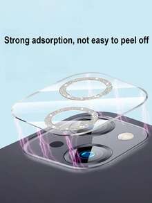 闪光银色一体式相机镜头膜适用于 15 Pro Max/ 14 Pro Max/ 13 Pro 镜头保护环框，钢化玻璃镜头膜，闪亮，高清，防刮擦生日、家人、朋友的礼物，闪亮水晶，镜头保护膜，手机配件防水防震防摔防摔防指纹全覆盖 - 銀色 - 查看 7