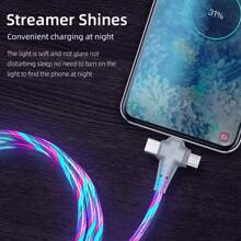3-In-1 6A High Speed Charging Cable, Data Cable With USB To Micro USB + Type-C + Lightning Connectors, Compatible With IPhone/ Compatible With IPhone, Android, Camera, MP3 Universal Adapter, Charger
