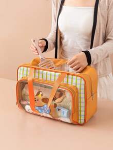 1pc Transparent Travel Makeup Bag, Dopamine Swim Bag With Dry & Wet Separation, Large Capacity Toiletry Bag, Waterproof Gym Bag, PVC & PU Leather - Multicolor - View 6