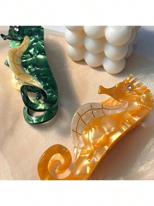 Korean Cute Girly Style Claw Hair Clips, Minimalist Occiput Hair Clips, New Summer Ocean Crab Claw Hair Clips, Unique Cute Hair Claw, Women Hair Clips, New Stylish Starfish Claw Hair Clips, Delicate Ocean Series Rhinestone Crab Claw Hair Clips