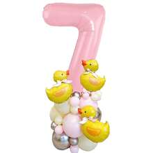 42 pezzi Mini Kit ghirlanda di palloncini ad arco a forma di paperella, 40 pollici, colore rosa, palloncini in lattice rosa per decorazione festa di compleanno, doccia