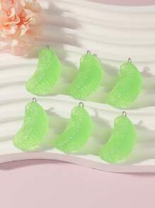 7pcs Cute Glow-In-The-Dark Multicolor Simulated Fruit Orange Pendant Jewelry DIY Accessories Keychain Bag Charm