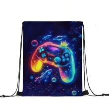 Bolsa con cordón, mochila ligera, mochila estampada con camión/astronauta de varios colores, para deportes, senderismo y viajes, de material de poliéster duradero