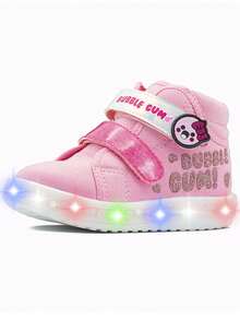 Tenis Bota Luces Led Bubble Gummers Niña Diseño Chic Materiales Ligeros y Cómodos Para Uso Diario - Rosa - Ver 5