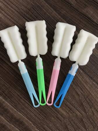 1/2/4pcs Long Handle Sponge Cleaning Cup Brush, Multi-Functional Cleaning Brush For Thermal Cup, Baby Bottle, Cup