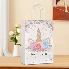 12/18/24/36pcs Unicorn Party Favor Bags, Unicorn Party Candy Gift Bags With Handles, Suitable For Birthday Party Gifts Packaging Decoration
