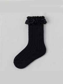 1 双婴儿蕾丝网眼及膝袜，舒适透气，婴儿正装袜，婴儿袜子，女童袜子长袜