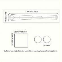 Men Tie Sets Classic Fashion Necktie Set With Cufflink For Business Party - Black and White - View 2