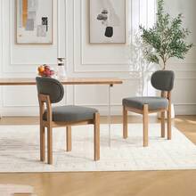 Two Piece Bar Stool Set, Living Room/Dining Room Farmhouse Dining Chairs, Modern Textile Cushioned Kitchen Stools With Industrial Metal Legs - Suitable For Kitchen Islands, Cafes, And Home Offices, Easy To Assemble And Providing Reliable Stability, The Perfect Combination Of Fashion And Functionality. - Ghế ăn bằng gỗ 2PC (màu xám) - Xem 4