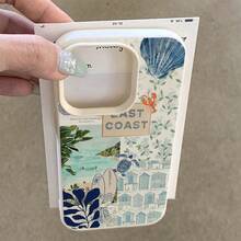1个TPU材质海洋海龟冲浪板图案手机壳，兼容/防水防震防摔防刮 - 白色 - 查看 4