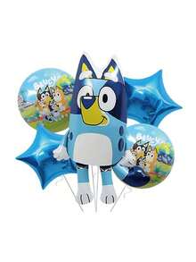 Bluey Bruy 主题气球装饰，生日派对桌面花车装饰 - Bruy、Bingo、完美的派对装饰，给粉丝的惊喜礼物节日派对装饰 - 彩色 - 查看 4
