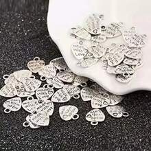 WGRXIRANYKM 50/100 Peças Pingente com Forma de Coração Talhado, DIY, Artesanato, Colar, Pulseira, Chaveiro, Achados para Fabricação de Joias