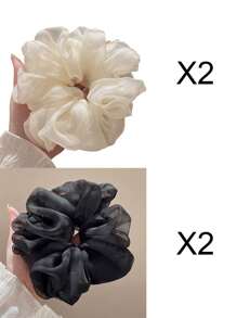 5pcs/3pcs/1pc Classic Black White Brown Large Intestine Headband, Headband, High-End Temperament Headband, Headband, Headband Tie, Black Summer Hair Accessory, Headband, New Style, Suitable For Bag Accessories