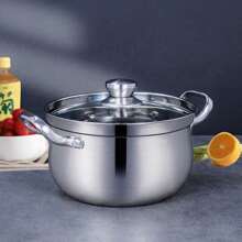 Nouvelle casserole à soupe en acier inoxydable, marmite de type tambour à grande capacité et épaissie, marmite à congee domestique, casserole pour cuisinière à induction et à gaz