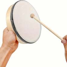 Wooden Handpan Drum With Mallet, Orff-Style Musical Instrument - Multicolor - View 4