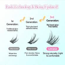 Self Adhesive Eyelashes Clusters No Glue Lash Clusters 1016mm Wispy Natural Cluster Lashes No Band Pr On Lashes More Comfortable Stronger Hold Lace - Black - View 4