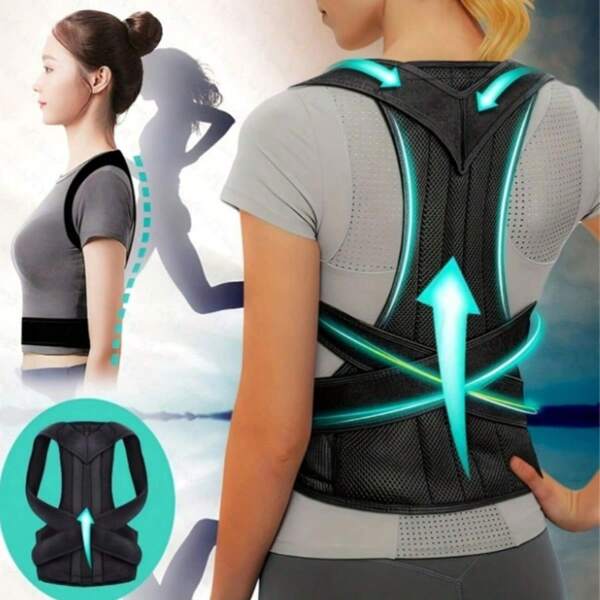 Adult Unisex Posture Corrector Brace, Adjustable Upper Back Support For Clavicle, Neck, Back And Shoulder, Suitable For Men And Women To Improve Posture