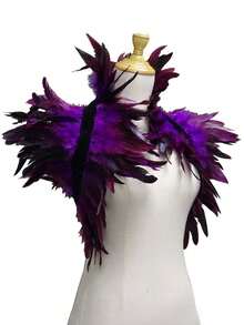 1 件女士羽毛项圈、乌鸦羽毛披肩、万圣节天鹅湖女巫服装配饰万圣节配饰 - 多色 - 查看 15