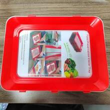 Recipiente de almacenamiento, bandejas de alimentos apilables y reutilizables con tapas, caja de conservación de alimentos al vacío duradera, para almacenar frutas, verduras, pan y carne, organización y almacenamiento de cocina, accesorios de cocina para Halloween y Navidad