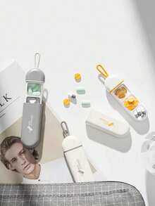 1 件便携式塑料药盒收纳盒，带 3 个隔层，是理想的旅行药盒，是母亲节、父母、朋友和家人的最佳礼物 - 彩色 - 查看 3