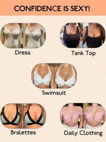 Double-Sided Sticky Bra Inserts, Self Adhesive Pads Ultra Instant Lift Bra, Push Up Bikini Pads For Sports Bra Swimsuit