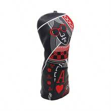 国王、王后和骑士高尔夫球杆木杆头套一号木球道木混合杆套高尔夫球杆头 - 黑色 - 查看 4