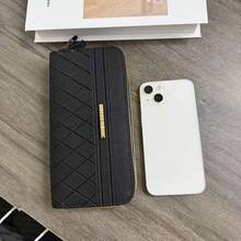 New Women Long Wallet Fashion Handbag Clutch With Zipper Large Capacity Multi-Slot For Cards ID Phone Suitable For Daily Use Shopping Work Mother's Day Birthday Gift - Black - View 7
