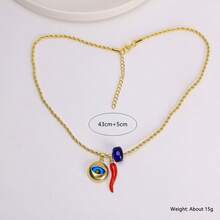 1 件土耳其邪眼项链幸运蓝眼灯工吊坠红辣椒饰物男女通用时尚珠宝项链 - 時尚項鍊 - 查看 4