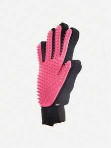 1 件宠物毛发去除按摩清洁手套，清洁和美容，对夫妻无害，猫狗美容手套 1 件右手 - 粉色 - 查看 1