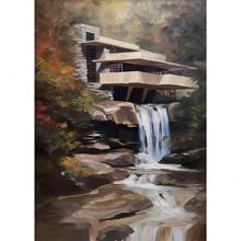 1pc Fallingwater House Posters Modern Architecture Canvas Painting Wall Art Home Living Room Bauhaus Decoration Decor Gift No Frame