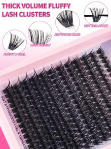 240/216/192 Pieces / Package Of Curly Salon-Style C-Shaped Cluster False Lashes, Natural And Dramatic Individual Lashes For DIY Use