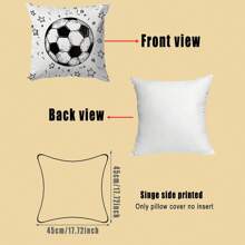 1 Peça Capa de Almofada Decorativa com Tema de Futebol, 45cm x 45cm - Veludo Pêssego Macio Poliéster, com Zíper, Lavável em Máquina, Adequado para Decoração Doméstica e de Escritório