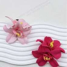 2个装人造花装饰发夹，女士女孩礼物，爪夹，发卡，发饰，发夹，学习用品，头部饰品，发卡 - RoseRed&Pink - 查看 6