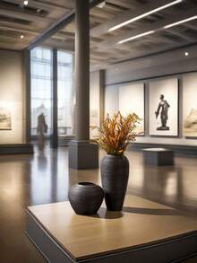 1pc Nordic Minimalism Style Ceramic Hydroponic Large Flower Vase, Suitable For Home Decor, Modern Simplistic Decorative Vase Set, For Fresh Flowers, Bohemian Style Vase, Suitable For Farmhouse, Living Room, Dining Room, Tabletop, Bookshelf, Centerpiece, Home Decor, Tabletop Decoration, Black Brushed Stripes Large Flower Vase,Halloween Decor Halloween Decor Fall Decor Room Decor Glass Vase - Black - View 4