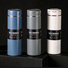 1 Stück 500ml auslaufsichere Edelstahl-Vakuumflasche mit großem Fassungsvermögen, tragbare und handgehaltene Thermosflasche mit großem Fassungsvermögen und Trinkhalm, Edelstahl-Sportwasserflasche, Wärmerhaltung bis zu 6-12 Stunden, 304 Edelstahl-Raumflasche, Fitness, Sport, Outdoor, Auto, Reisen, Trinktasse und -flasche