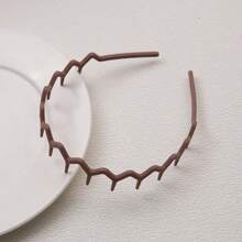 2pcs/Set Women Simple Fashion Wavy Teeth Fixed Non-Slip Hair Hoop, Elegant Suitable For Makeup, Washing, Daily Wear (2/1pc)