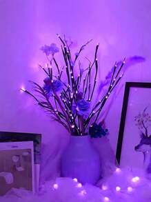 Baumbeleuchtung, LED-Zweigbeleuchtung, Baumbeleuchtung Dekoration, Baumzweig-förmige dekorative Beleuchtung, LED-Baumbeleuchtung Design Simulation Baum, 20 lila LED künstliche Baumbeleuchtung, Batterie Box Stromversorgung Licht, Metallbinderdraht Zweig Design, frei formbare DIY Formen, herbstbeleuchtete Bäume dekorieren den Raum, Geburtstagsparty Geschenke, saisonale Dekoration, geeignet für Familie