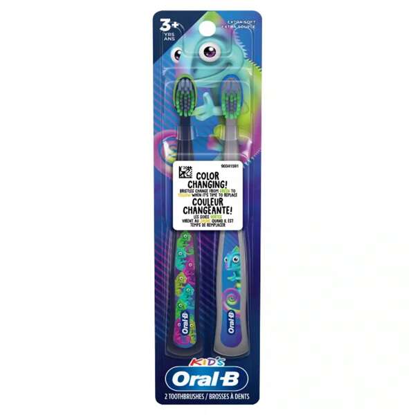 Kids' Manual Toothbrush With Extra Soft Color Changing Bristles - 2ct