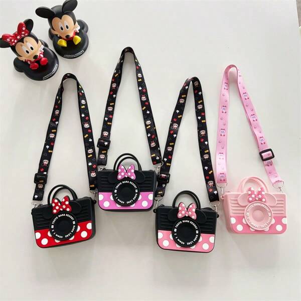 Disney One-Shoulder Crossbody Mickey Mouse Silicone Coin Purse Fashionable And Versatile Student Storage Bag Mini Cute Small Backpack