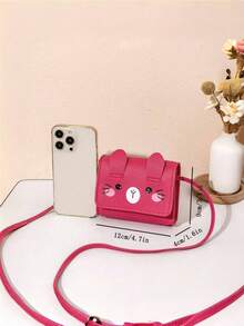 This Brand New MINI Cute Mini Crossbody Bag Features An Adorable Cartoon Cat Design. It Is A Casual Crossbody Bag, Very Suitable For Children, And Can Also Be Used As A Small Coin Purse, Travel Handbag/Wallet, Making It An Ideal Choice For Girls. It Is A Perfect Gift For Girls, Especially Suitable For Valentine's Day Or New Year. - Hot Pink - View 4