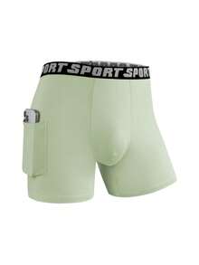 3 piezas de ropa interior larga de unicolor para hombres, suave, cómoda y ligera, adecuada para deportes de verano, de secado rápido, ropa interior deportiva, uso casual diario, adecuada para fitness, boxeo, ropa interior plana larga para hombres con bolsillos.