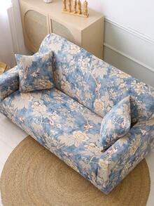 1 Stück dehnbare Sofabezug mit Blumen- und Vogelmuster, modernes Design, aus Polyesterfaser gefertigt, maschinenwaschbar, schützt das Sofa vor Staub und Schmutz, geeignet für Heimdekoration, Partys, Geschenke, in verschiedenen Größen erhältlich