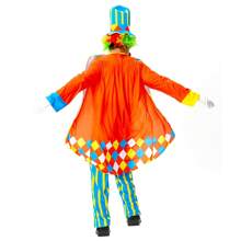 Man's Fancy Dress Up,Adult Costume Of Joker/Clown,Just Hat And Clothes, No Props Wig/Red Nose/Gloves/Glasses/Shoes,Suitable For Stage Performances/Road Shows