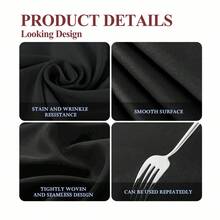 6/10/20 Pack Black Table Cloth Rectangle 60x102 Inch Rectangular Table Cloths For 6 Foot Rectangle Tables, Wrinkle Resistant Polyester Fabric Tablecloth Washable Table Covers For Wedding Party (White/Black) - 黑色 - 查看 6